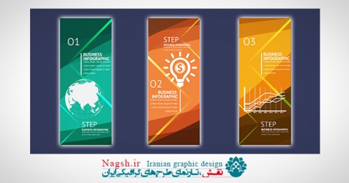 دانلود قالب لایه باز بروشور 3 صفحه ای infographics